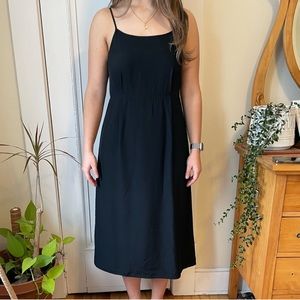 Black Aritzia Wilfred Joelle Slip Midi Dress